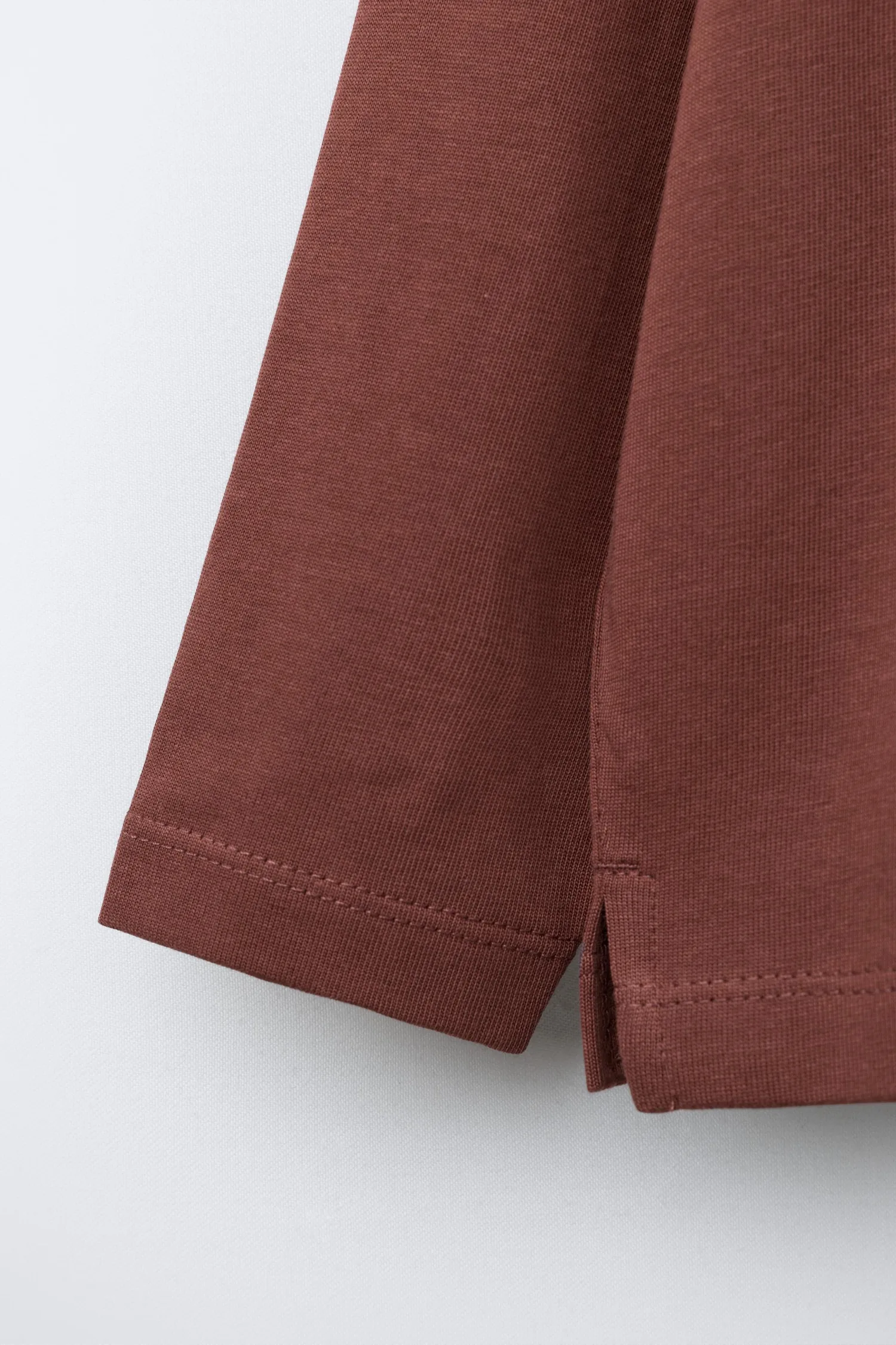 Вышитая плотная футболка Zara, светло-бордовый — фото 4