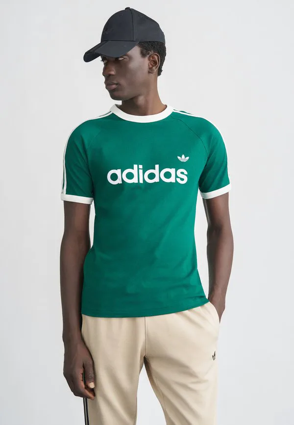 Футболка с принтом 3s с контрастной отделкой Adidas Originals, Collegiate Green
