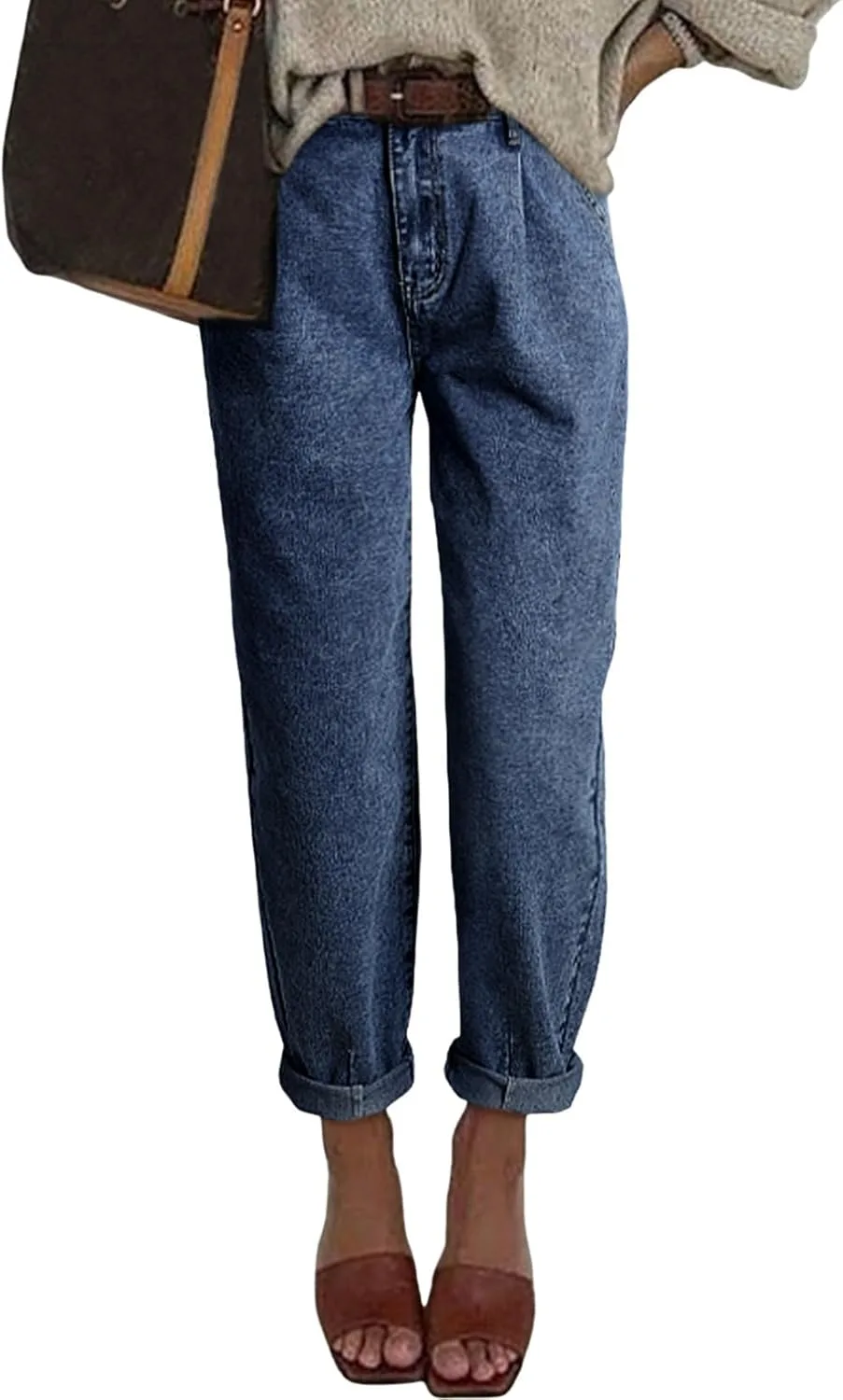 

Женские джинсы Astylish High Waisted Baggy Boyfriend Cropped