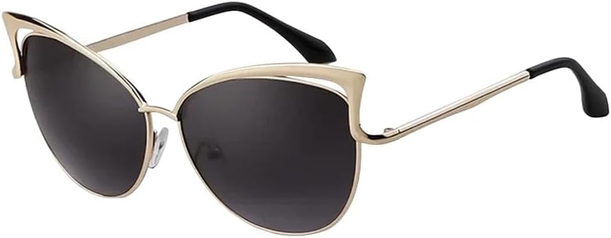 

Металлические солнцезащитные очки «кошачий глаз», модные, персонализированные, для женщин и мужчин, яркие, для вечеринок, с защитой от УФ-излучения UV400 UJNHGQ, C14 Gold Fade Gray