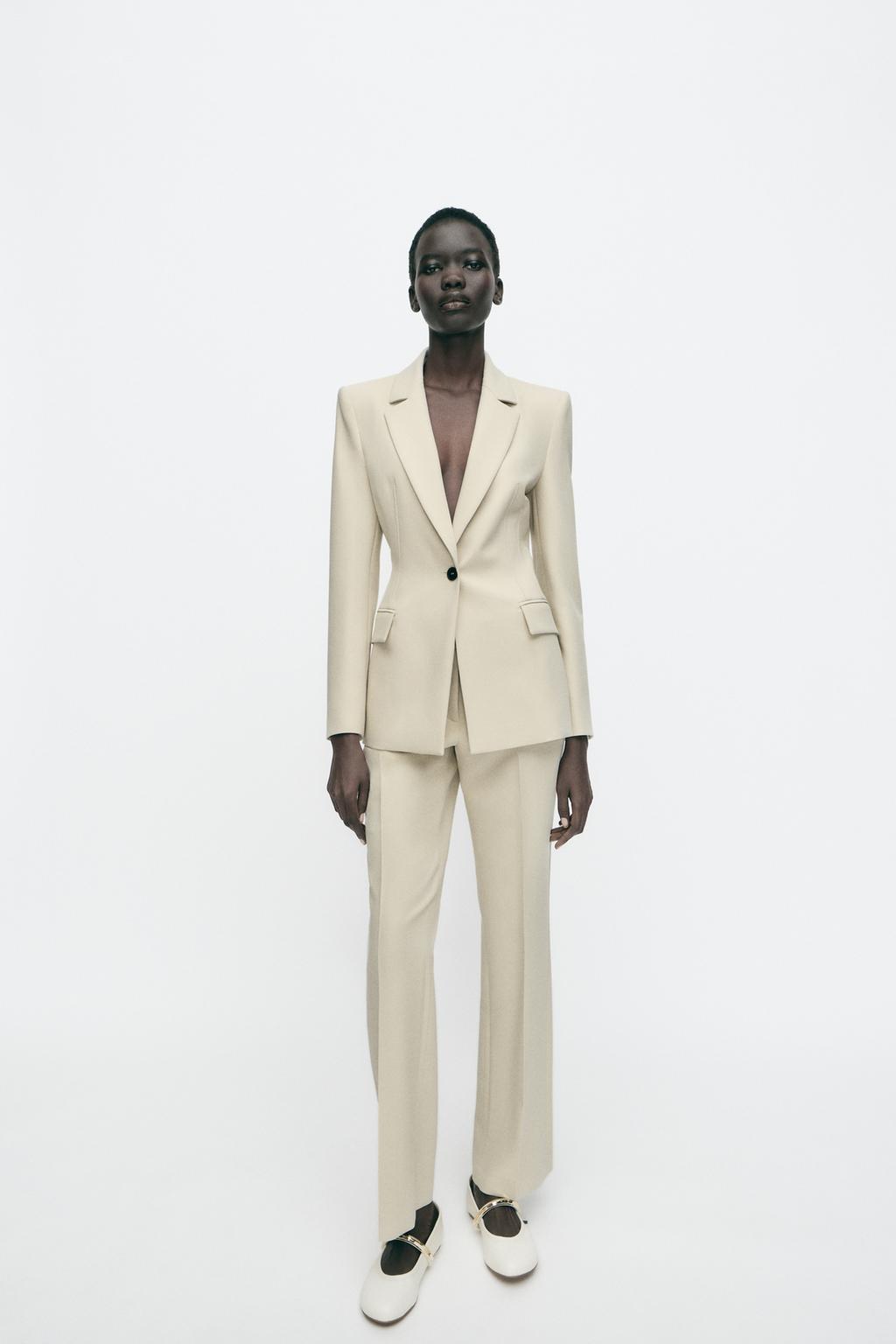 

Расклешенные брюки ZARA, песочный