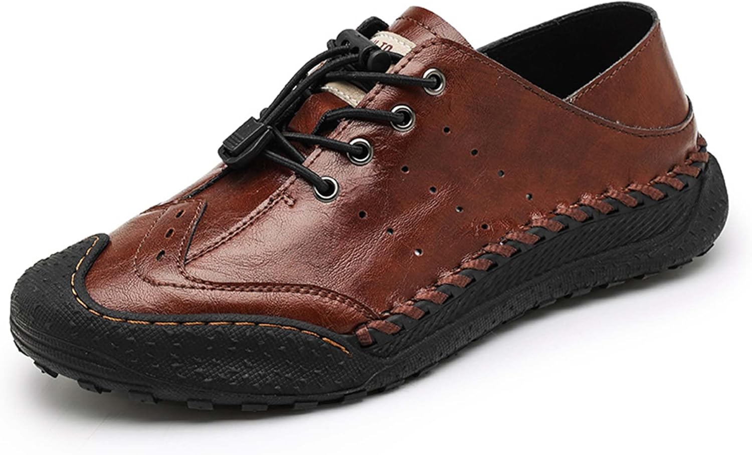 

Мужские повседневные лоферы, модная кожаная обувь для офиса и деловой обстановки, и прогулок, дышащие с вырезами, с поддержкой свода стопы Generic, коричневый