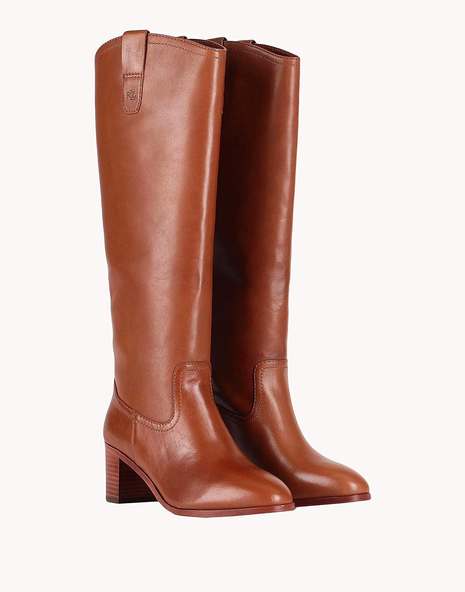 Ботинки Carla Burnished Leather Ridingtk! Boot Ralph Lauren, желтовато-коричневый — фото 4