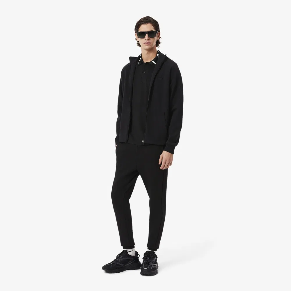 Мужские чёрные джоггеры слим-фит Double Face от Lacoste — фото 4