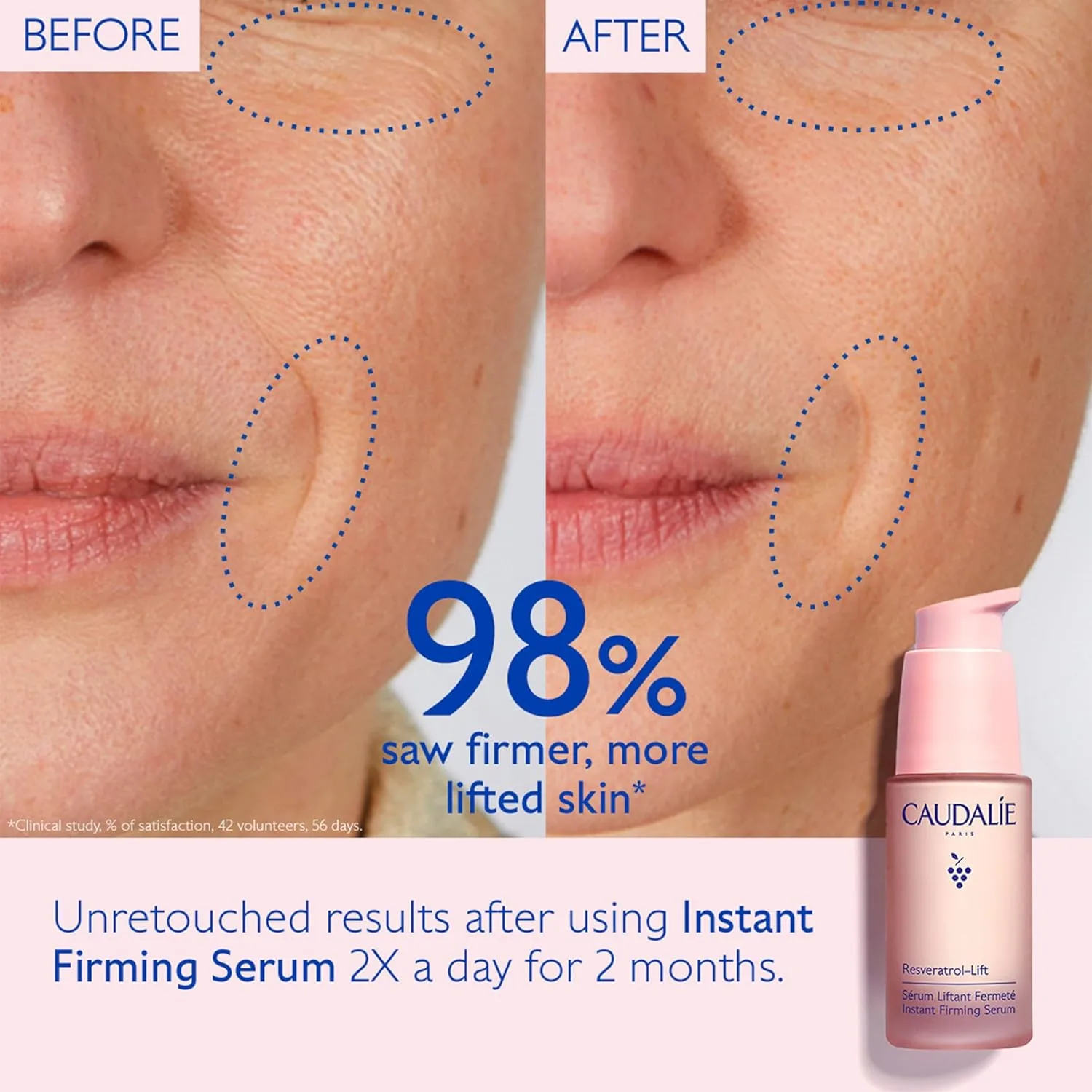 Сыворотка-заменитель ретинола Caudalie Resveratrol-Lift Instant Firming Retinol Alternative Serum, многоразового использования - 30 мл Перезаправляемая сыворотка - 30 мл (2 шт.) — фото 3