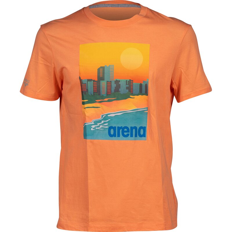 

Рубашка мужская футболка однотонная хлопковая Arena, цвет light nespola-sunset 351