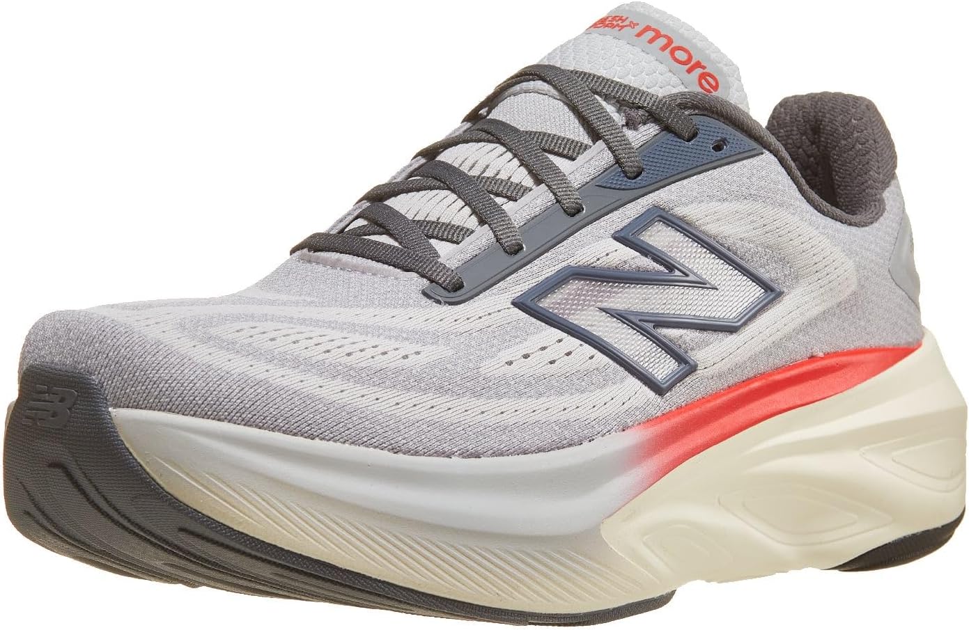 Мужские кроссовки New Balance Fresh Foam X More v6 Grey Matter/True Red/Castlerock, размер 9, широкая модель, красный/серый — фото 2