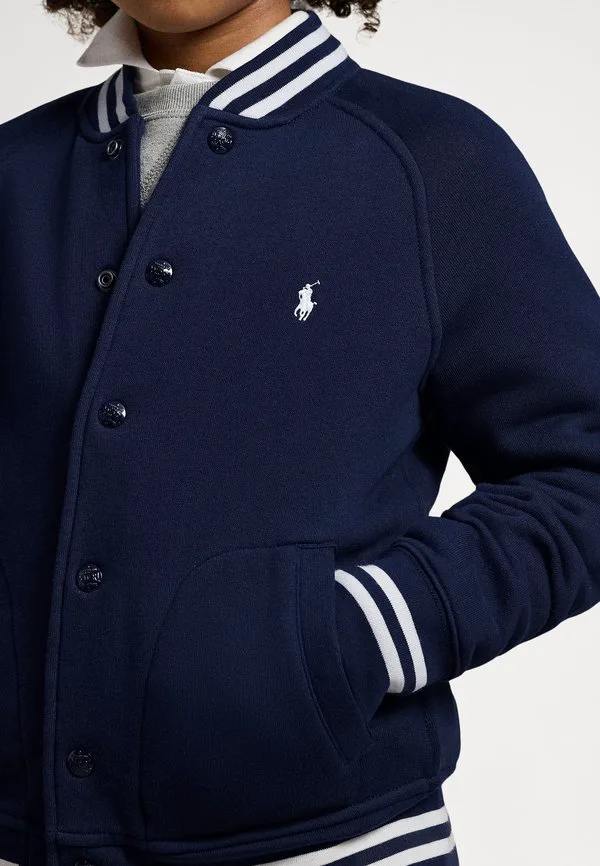 Флисовая бейсбольная куртка 714y, толстовка на молнии Polo Ralph Lauren, Refined Navy — фото 4