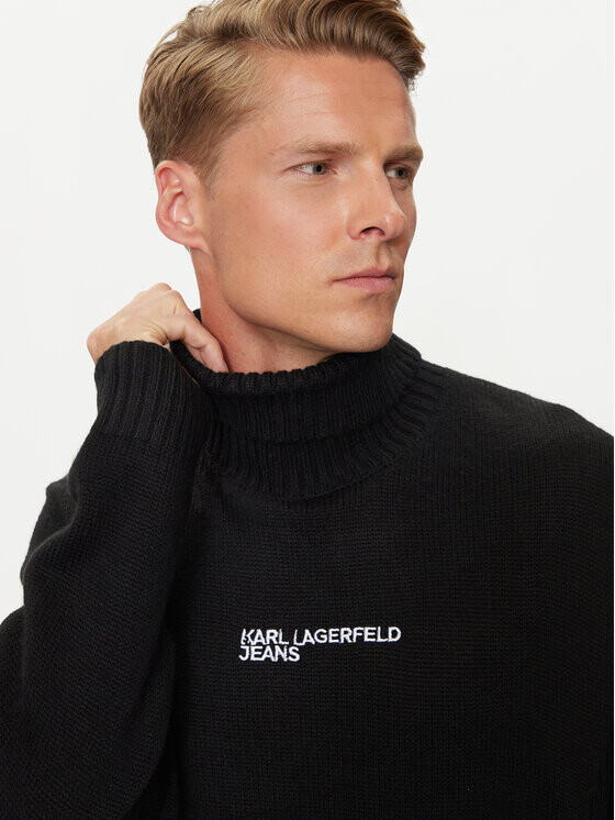 

Свитер с высоким воротником обычного кроя Karl Lagerfeld Jeans, черный