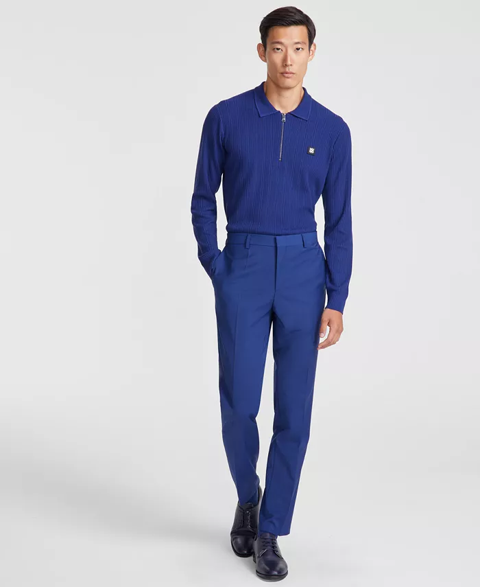 

Мужские классические брюки Superflex Slim-Fit с эластичной тканью Hugo Boss, синий