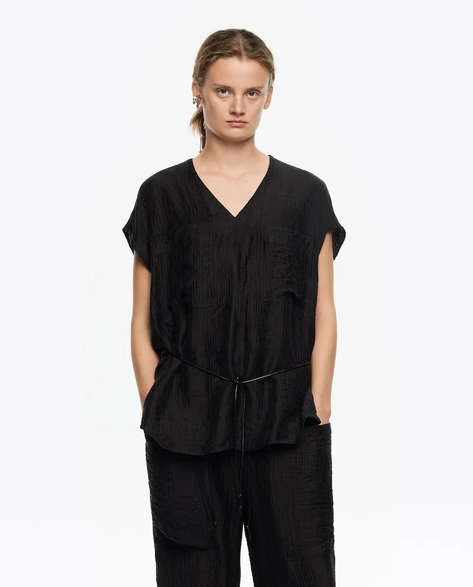 

Женский топ с V-образным вырезом и шнуровкой Bimba y Lola, черный