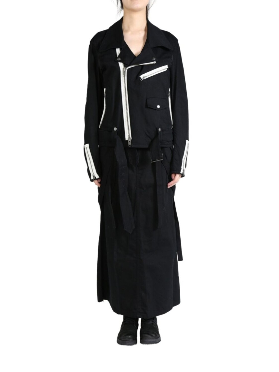 

Хлопковая байкерская куртка Yohji Yamamoto, черный