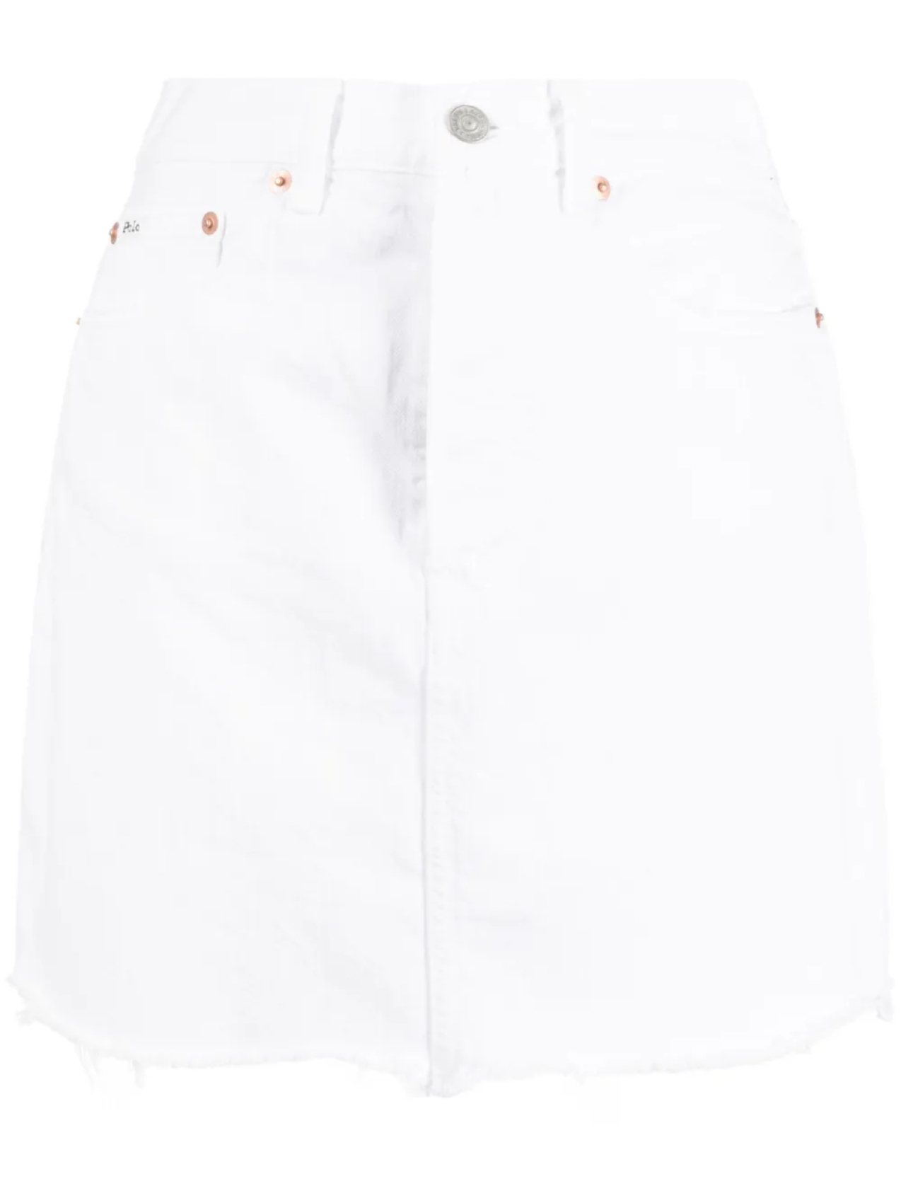 

Polo Ralph Lauren джинсовая юбка с эффектом потертости, белый
