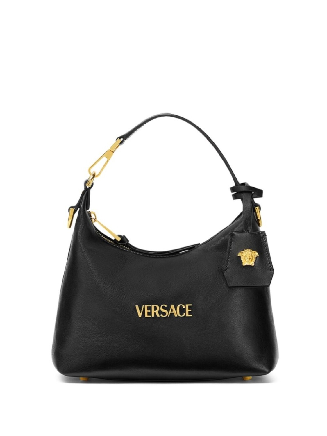 

Кожаная мини-сумка Versace, черный