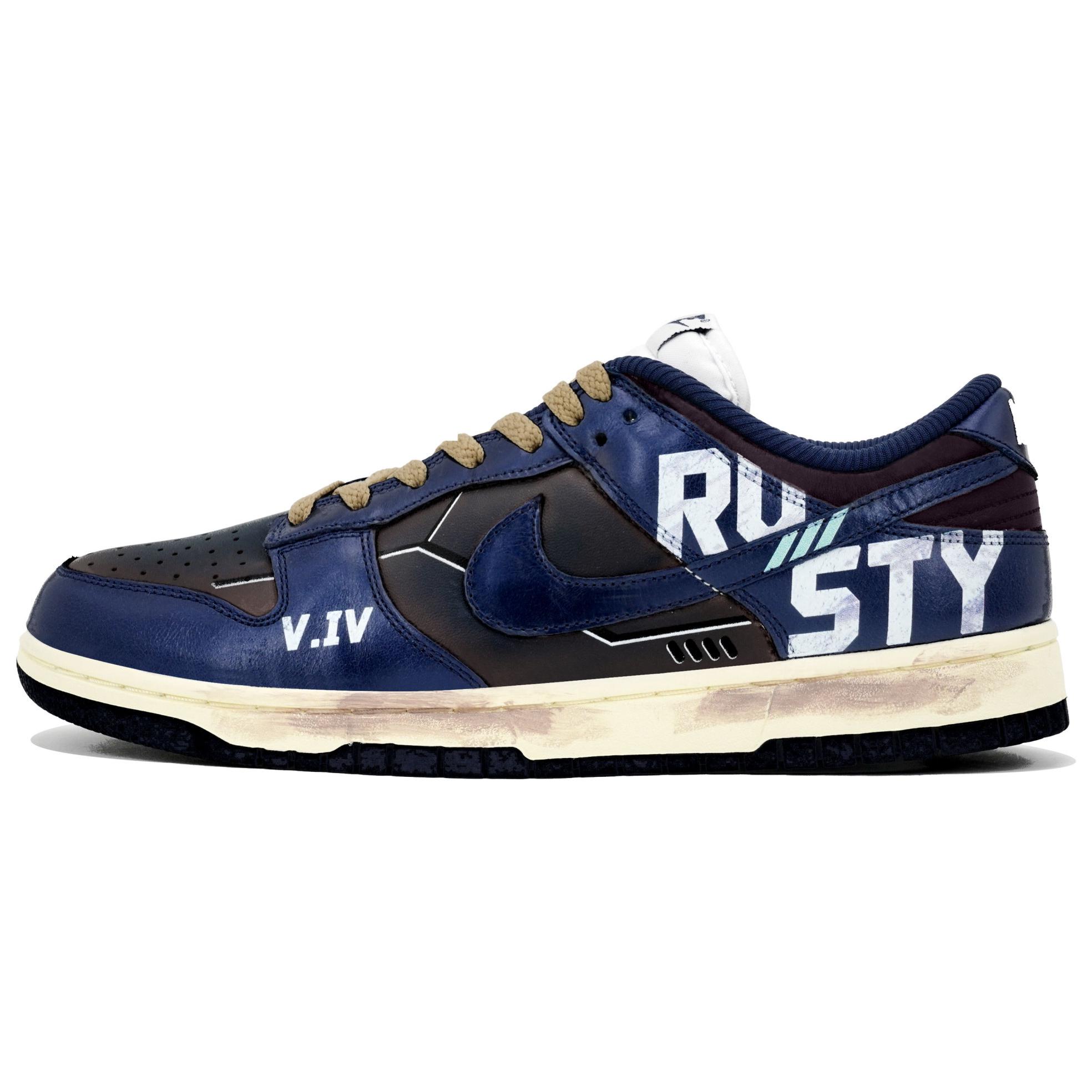 

Кроссовки Nike Dunk Skateboarding Shoes Women's Low-top Blue/Black, синий/черный