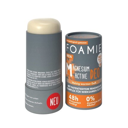 

Мужской твердый дезодорант Power Up Deo Stick, 48 часов, без алюминия, веганский и без пластика, 40 г, с древесным ароматом, Foamie
