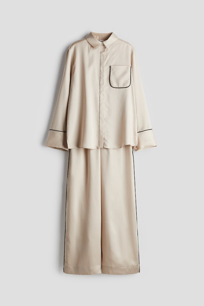 

Атласная пижама H&M, бежевый