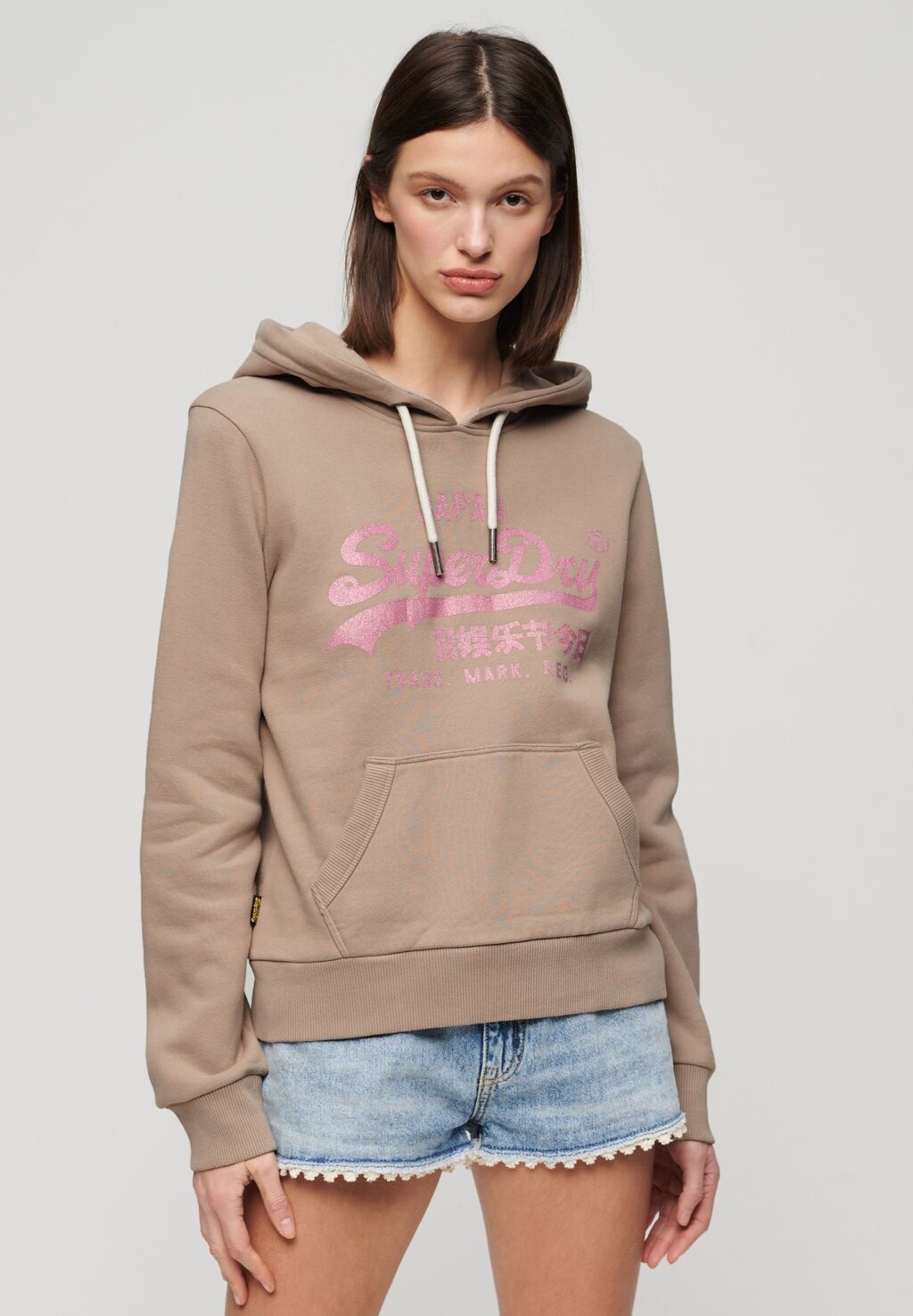

Толстовка VINTAGE LOGO GRAPHIC Superdry, цвет deep beige slub
