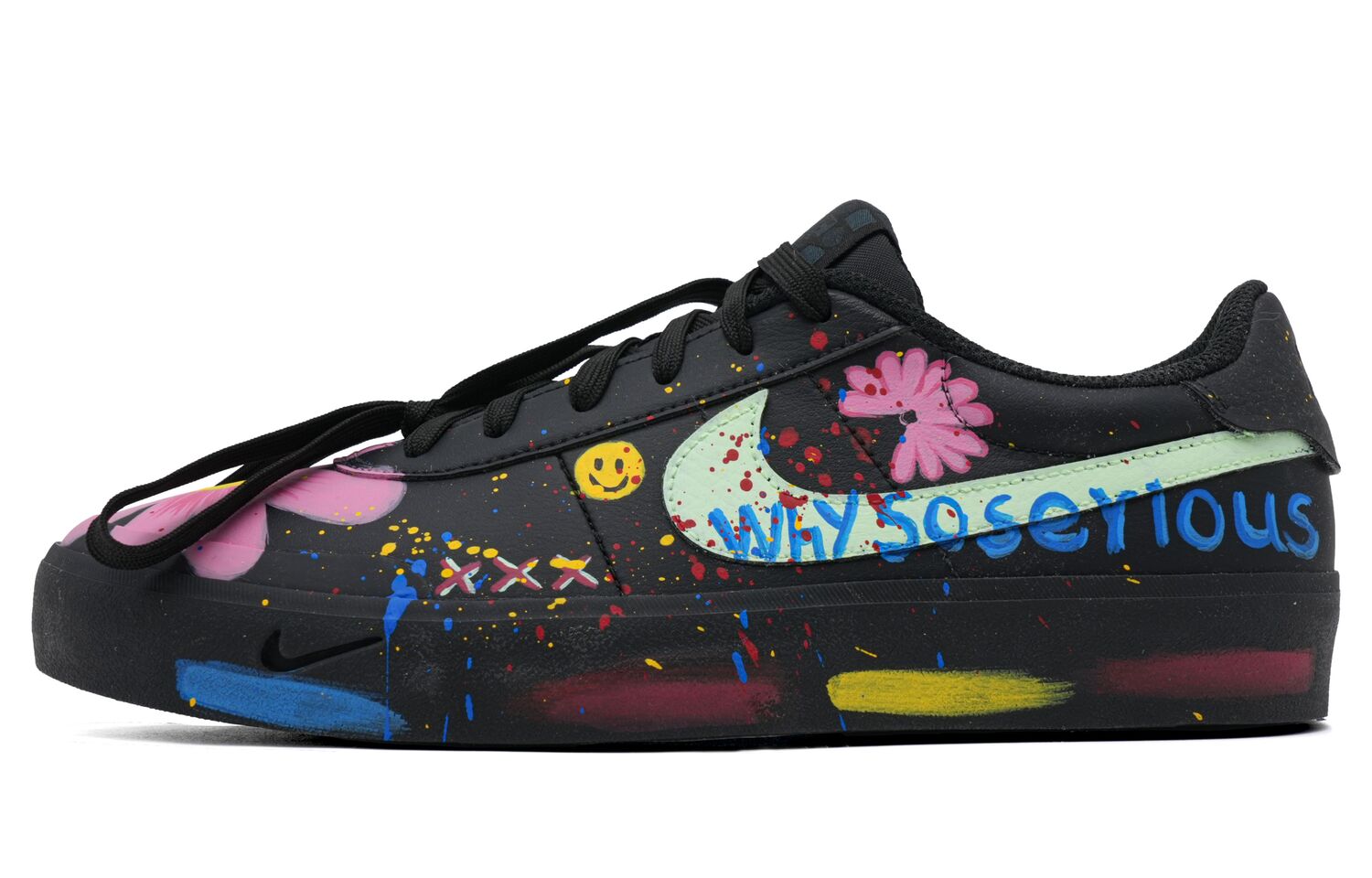 

Nike Кроссовки Court Shot BigBang Iconic Scene легкие противоскользящие низкие унисекс черные, цвет Black