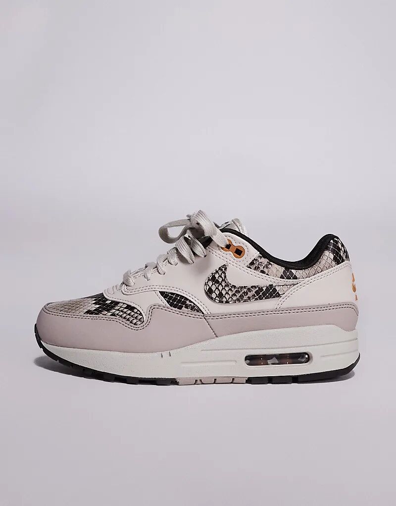 Кроссовки Nike Air Max 1'87 из змеиной кожи коричневого цвета — фото 2
