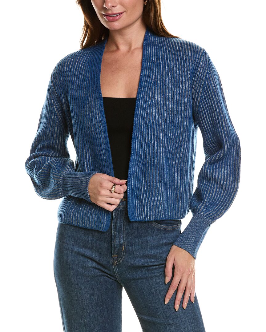 

Кардиган Forte Cashmere Plaited из шерсти и смеси кашемира, синий