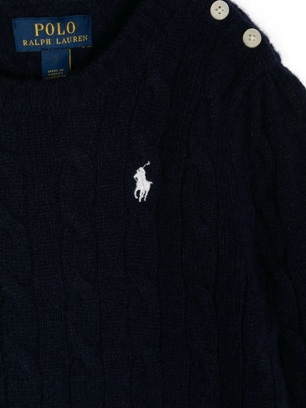Джемпер Polo Pony фактурной вязки POLO RALPH LAUREN KIDS, синий — фото 3
