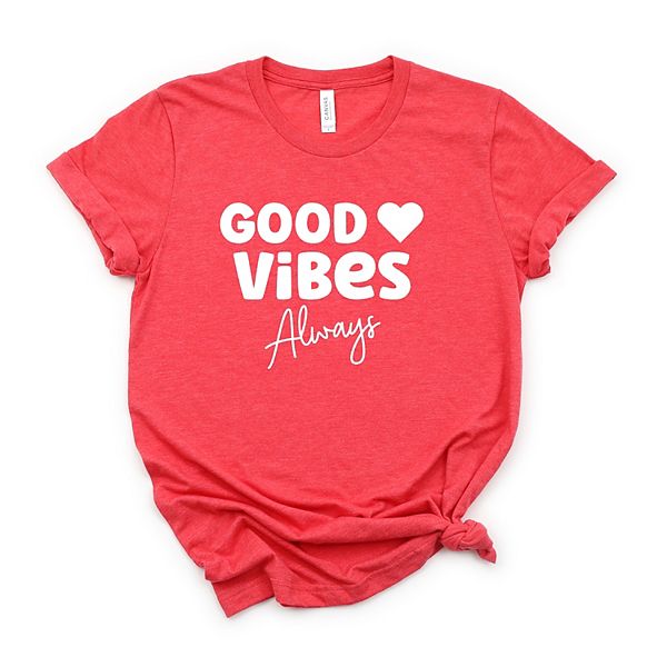 

Футболка Good vibes always с коротким рукавом Simply Sage Market, Heather Red, Зеленый, Футболка Good vibes always с коротким рукавом Simply Sage Market, Heather Red