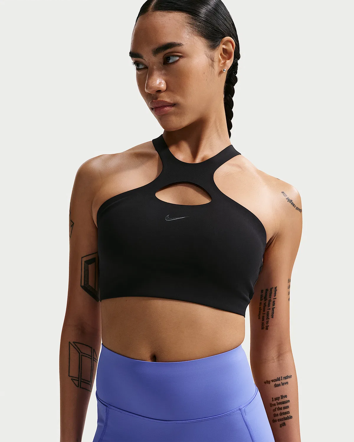 Женский спортивный бюстгальтер Nike Universa средней поддержки с поролоном, Black/Anthracite/Dark Smoke Grey