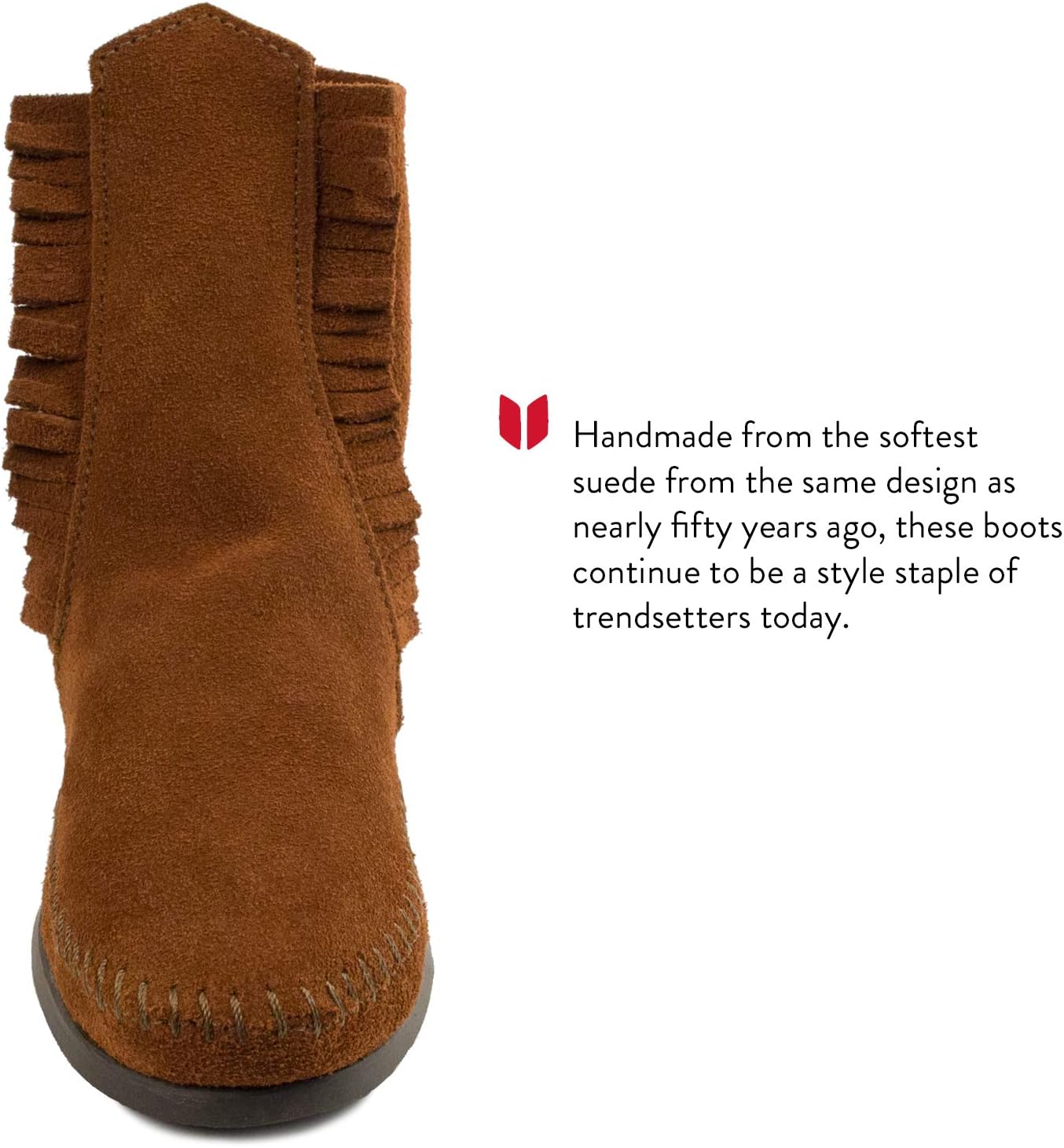 Мужские ботинки Minnetonka с мягкой и жесткой подошвой на пуговицах, Brown - Hardsole — фото 3