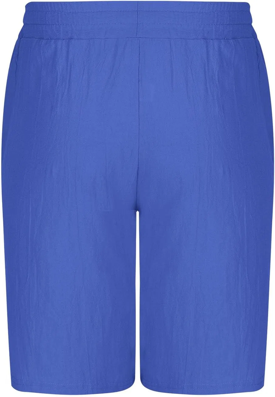 Шорты Active Cotton Linen Elastic Waist Drawstring Dark Blue — фото 3