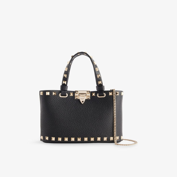 

Мини-сумка Valentino Garavani Rockstud с верхней ручкой из кожи, черный