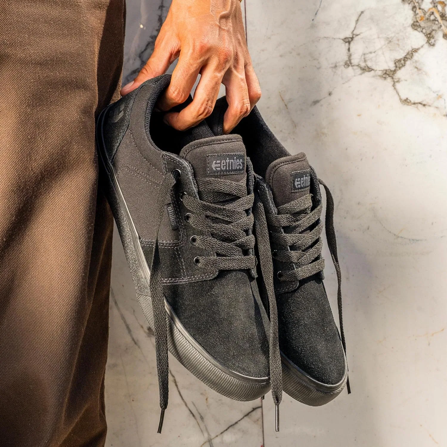 Мужские скейтбордные кроссовки Etnies Barge LS, Black — фото 2