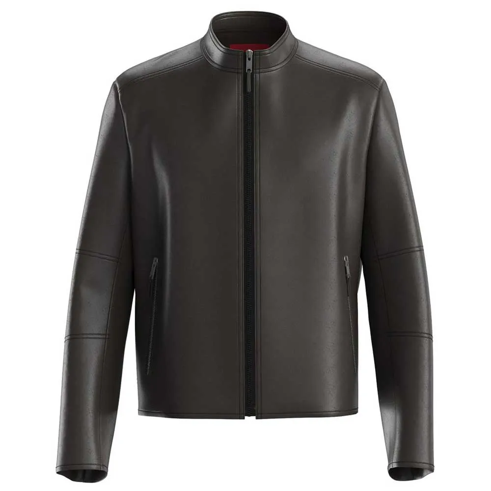 

Куртка HUGO Lokis 3 10271460 01 leather, зеленый