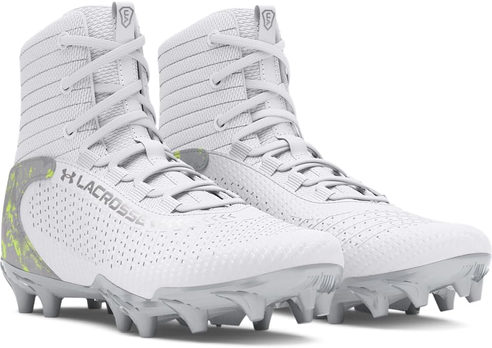 Бутсы/кроссовки Under Armour для мальчиков и девочек Highlight Lax Mc Jr для лакросса, белый/черный — фото 2