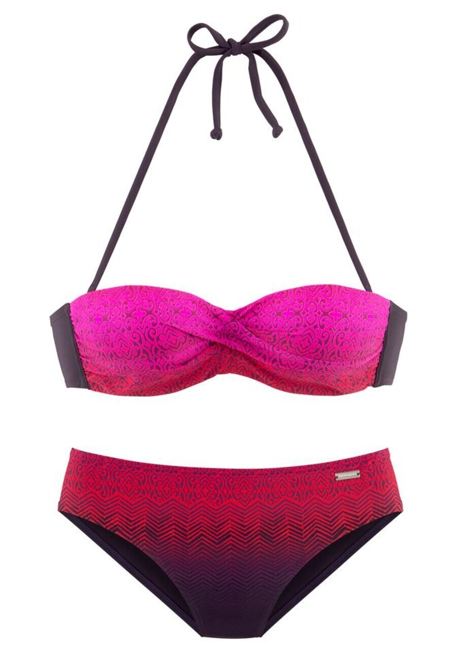 

Бикини на косточках LASCANA Bandeau Bikini Iris, цвет pink/red