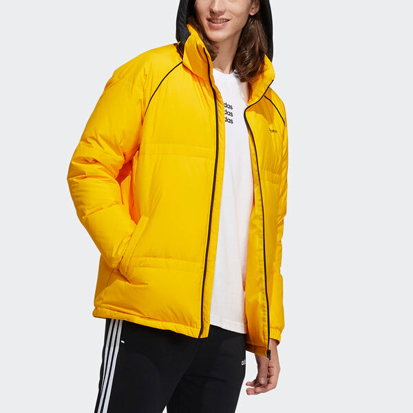 Пуховик adidas neo M Cb Down Casual Stay Warm Sports hooded down Jacket Yellow, желтый — фото 4