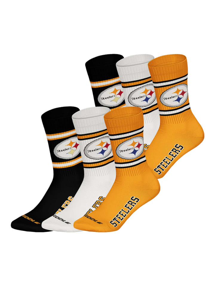 

NFL Повседневные носки Pittsburgh Steelers Crew, цвет BLK/WHT/YEL