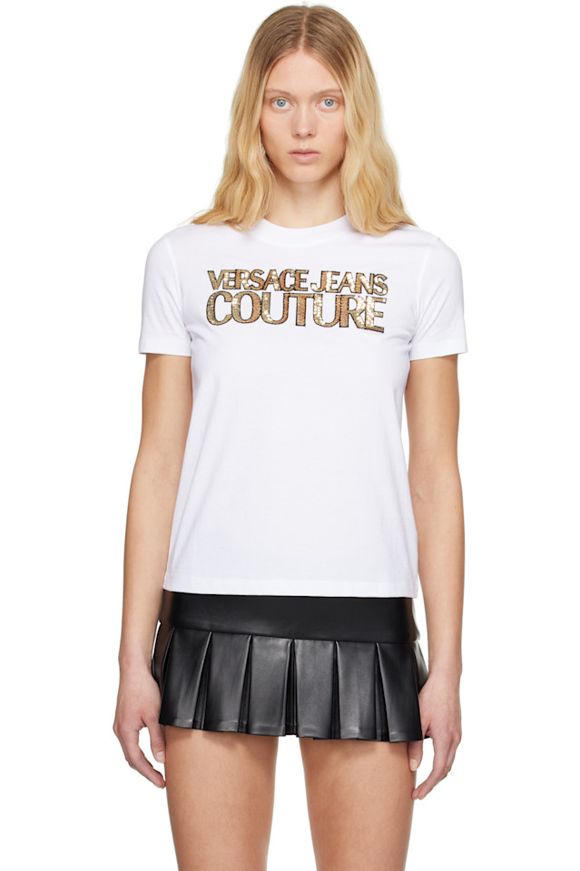 

Футболка с логотипом и пайетками Versace Jeans Couture, мультиколор
