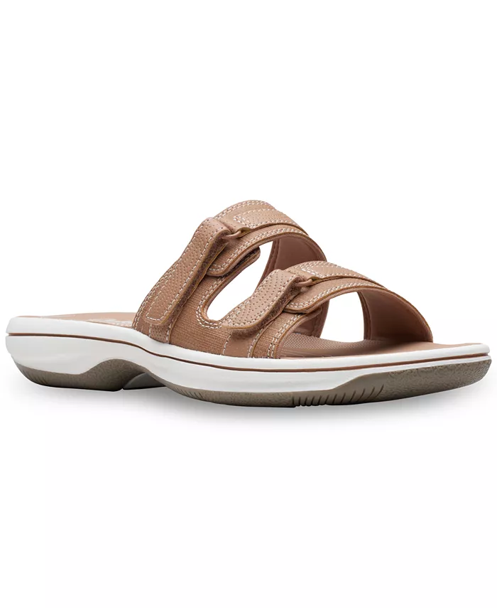 Женские комфортные шлепанцы Cloudsteppers Breeze Piper Clarks, коричневый/бежевый