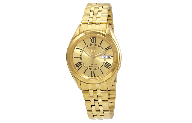 

SEIKO Часы Automatic Mechanical Movement Stainless Steel Strap Watch Men's Watch Gold Dial SNKL38, Gold Dial