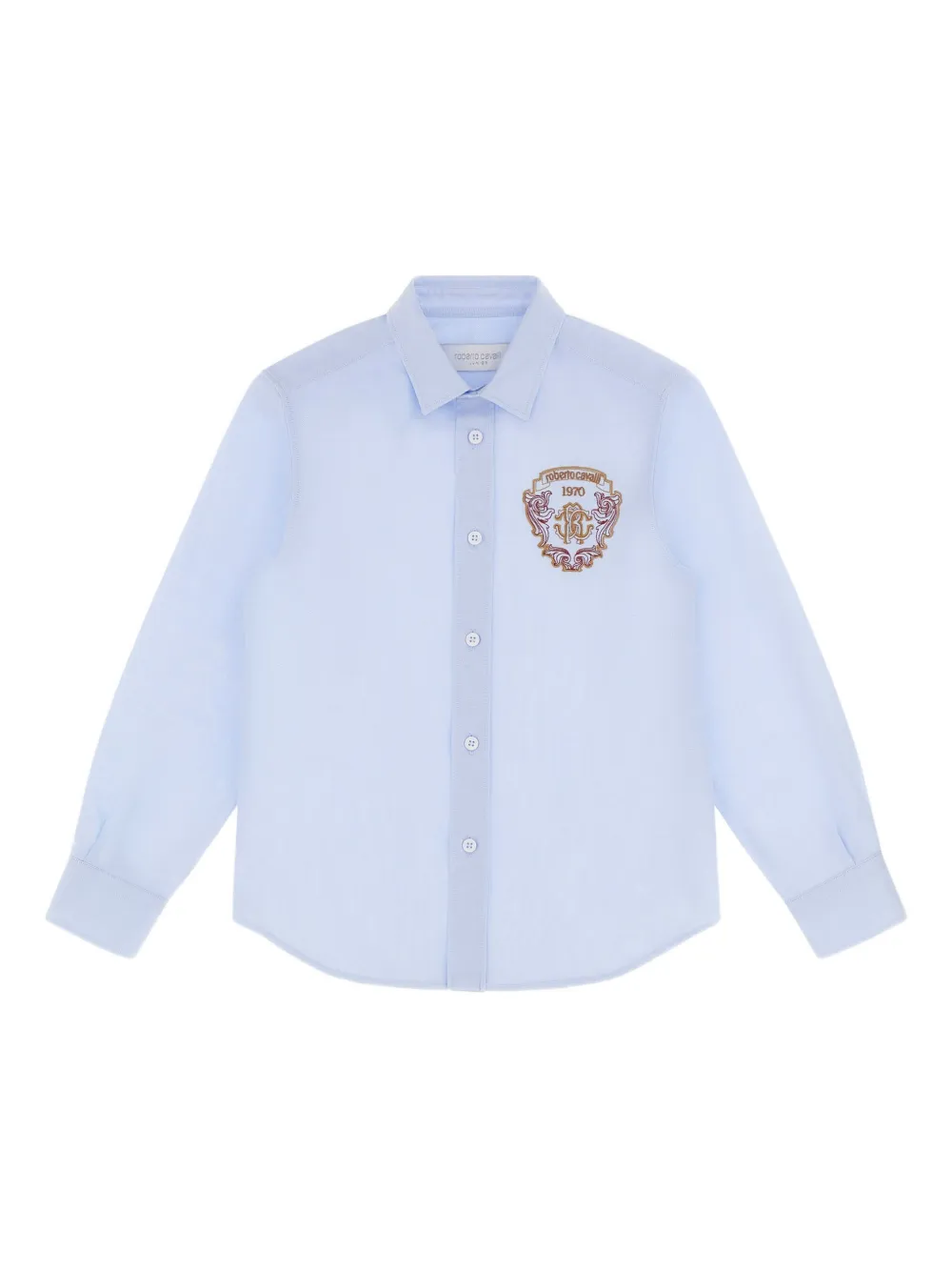 

Рубашка с логотипом Roberto Cavalli, синий