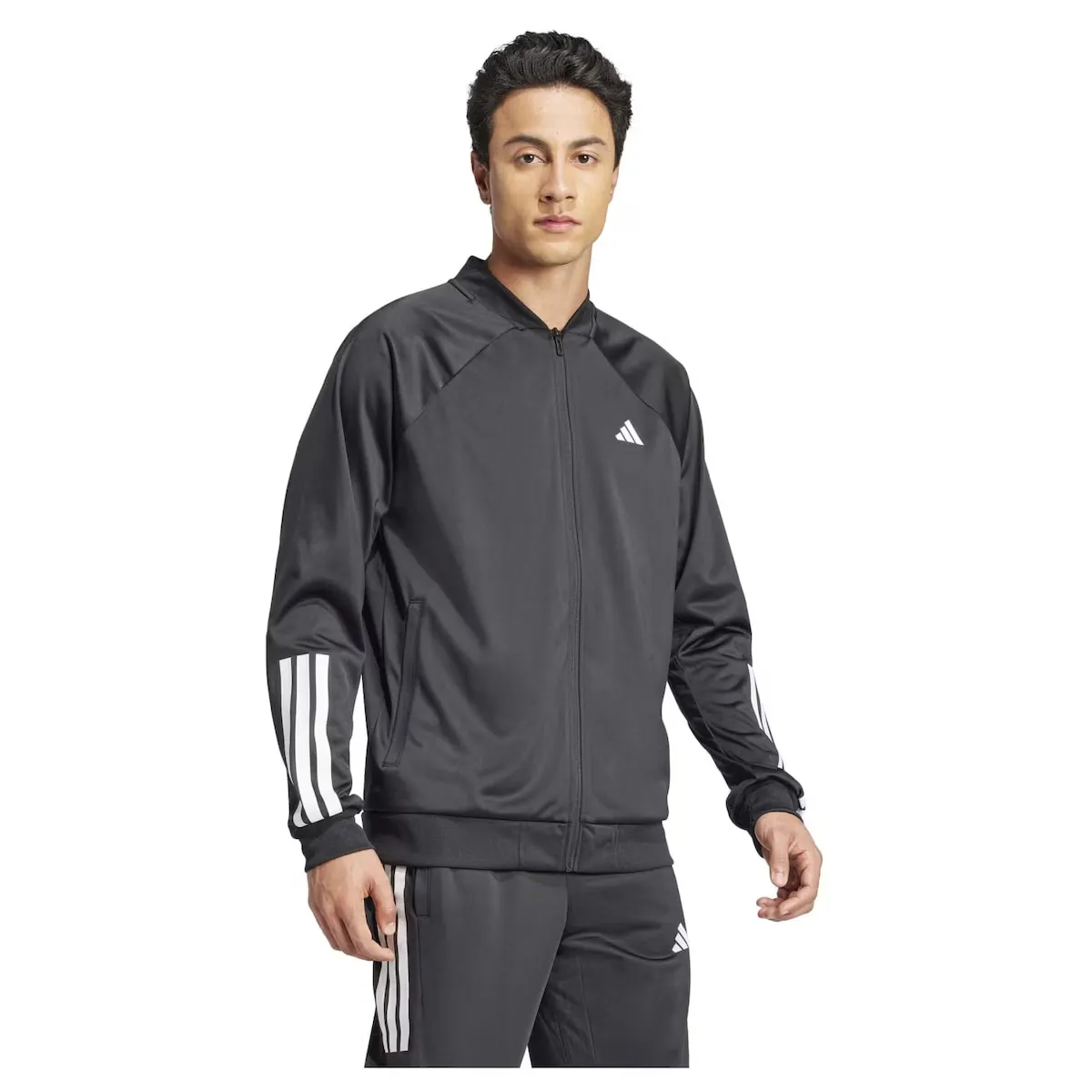 Куртка теннисная мужская Adidas 3S Knit, черный — фото 3