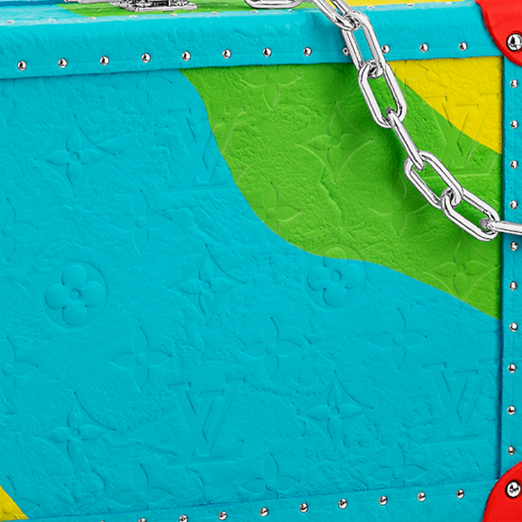 LOUIS VUITTON Клатч Bo Leather Hard Case Unisex Blue/Green/Yellow — фото 4