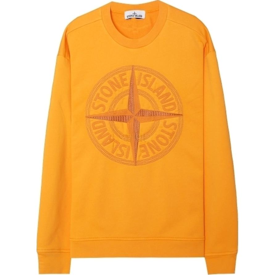 

STONE ISLAND Мужская толстовка оранжевого цвета