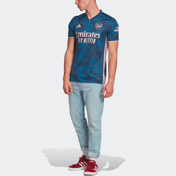 Футболка спортивная футбольные майки sw fan edition 20 21 сезон arsenal away Adidas, синий — фото 3