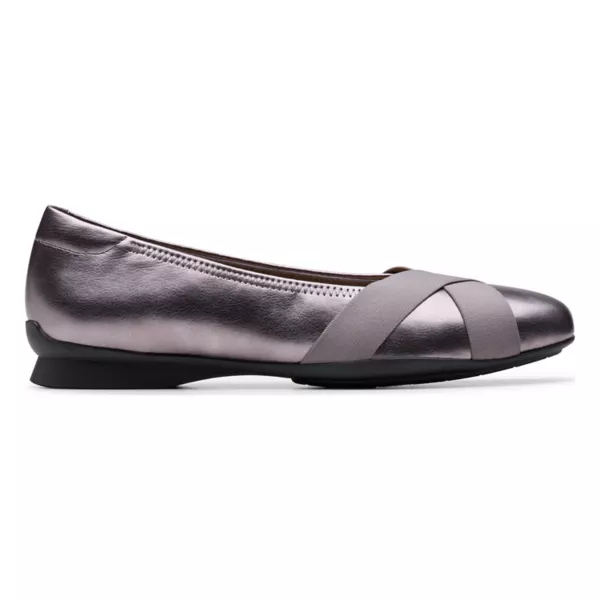 Женские балетки Jazmynn gem Clarks, цвет pewter metallic — фото 2