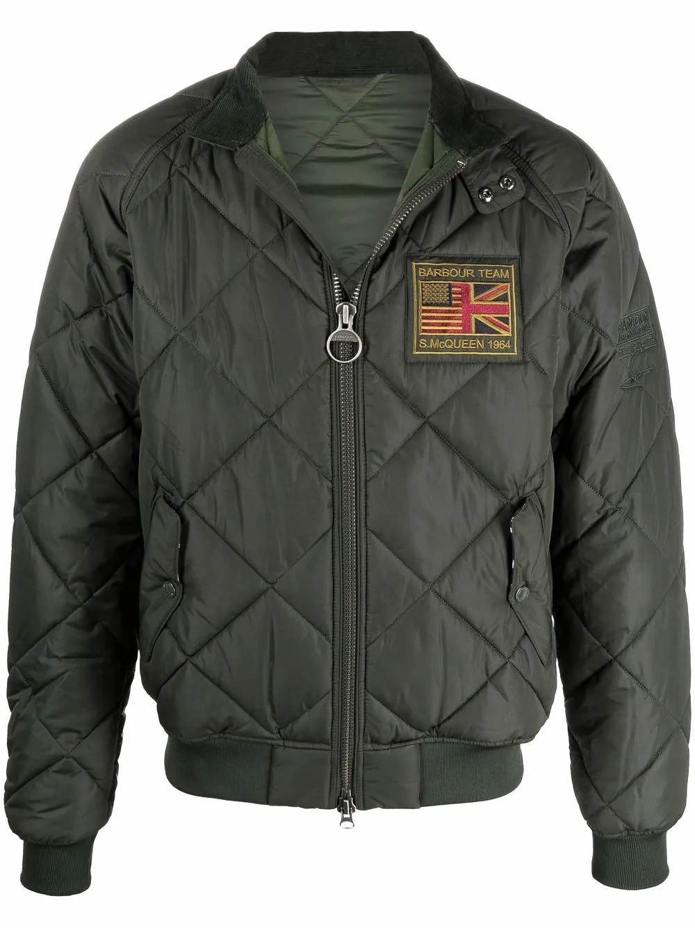 

Стеганая куртка на молнии с нашивкой-логотипом Barbour International, зеленый