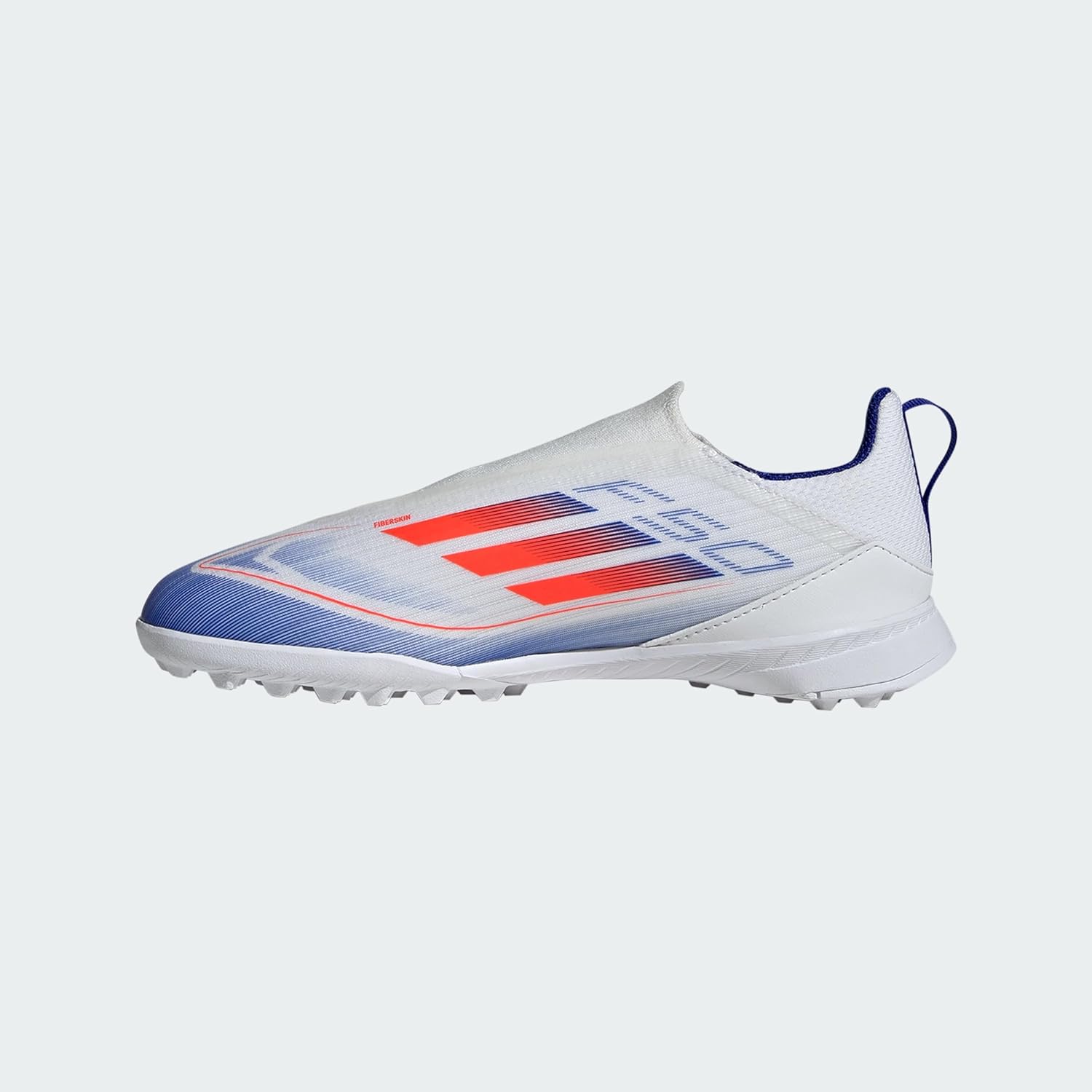 Детские кроссовки Adidas F50 League без шнурков для газона (для малышей и детей постарше), белый/красный/синий — фото 2