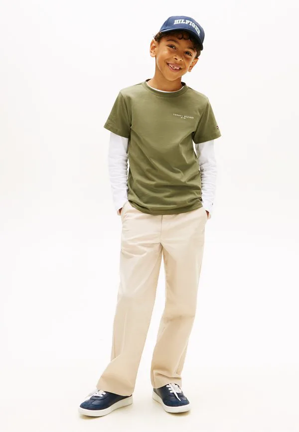 Футболка с логотипом, круглый вырез, базовая футболка Tommy Hilfiger, Battle Green — фото 2