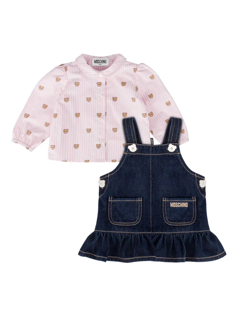 

Комплект из платья и блумеров Moschino Kids, синий